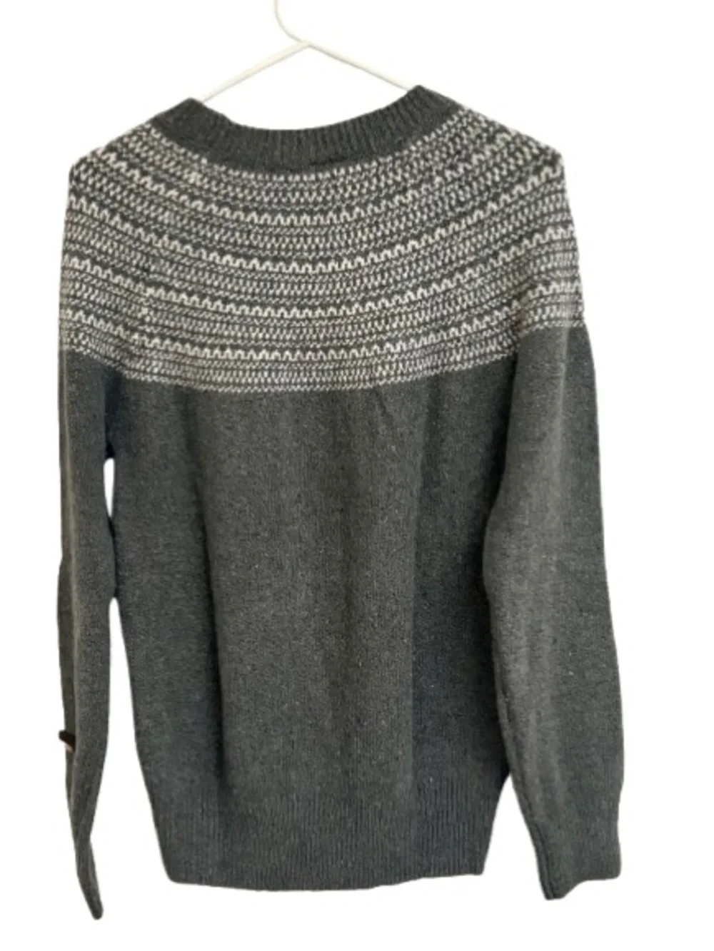 Women's Wind River Dark Gray Fair Isle Yoke Crewneck Sweater - Picture 2 of 3